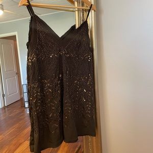 Free People beaded mini slip dress